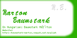 marton baumstark business card